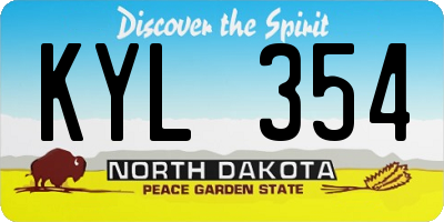 ND license plate KYL354