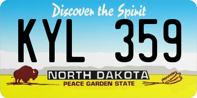 ND license plate KYL359