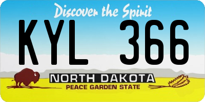 ND license plate KYL366
