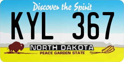 ND license plate KYL367