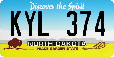 ND license plate KYL374
