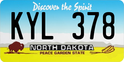 ND license plate KYL378