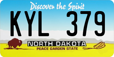 ND license plate KYL379