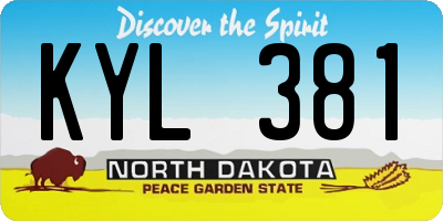 ND license plate KYL381