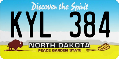 ND license plate KYL384