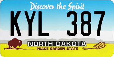 ND license plate KYL387