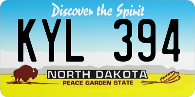 ND license plate KYL394