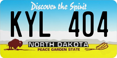 ND license plate KYL404