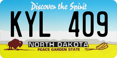 ND license plate KYL409