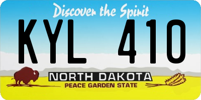 ND license plate KYL410
