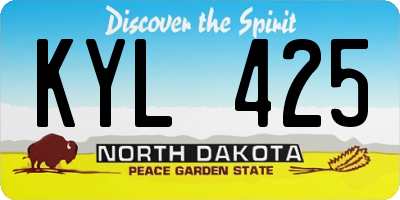 ND license plate KYL425
