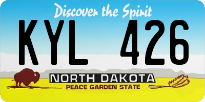 ND license plate KYL426