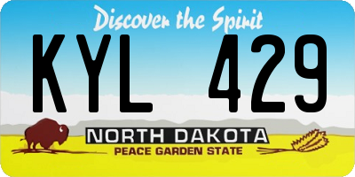 ND license plate KYL429