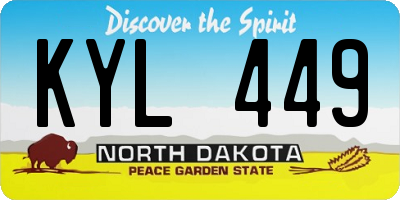ND license plate KYL449