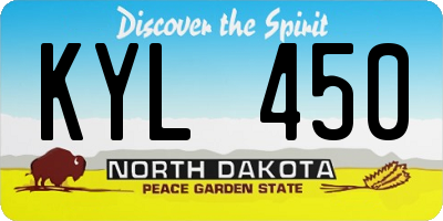 ND license plate KYL450