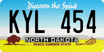 ND license plate KYL454