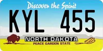 ND license plate KYL455