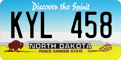 ND license plate KYL458