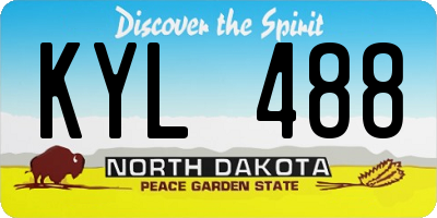 ND license plate KYL488