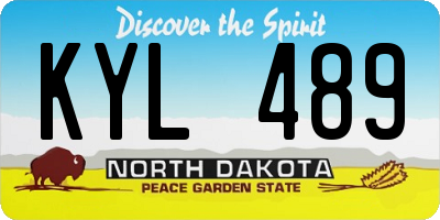 ND license plate KYL489