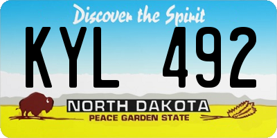 ND license plate KYL492