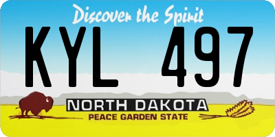 ND license plate KYL497