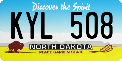 ND license plate KYL508