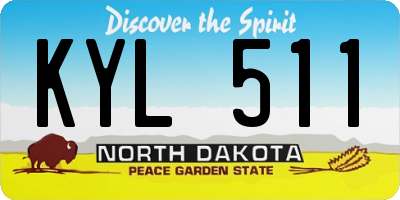 ND license plate KYL511