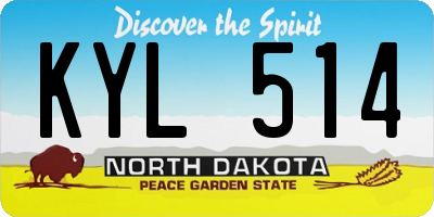 ND license plate KYL514
