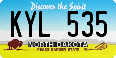 ND license plate KYL535