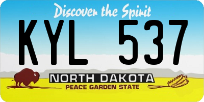 ND license plate KYL537