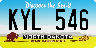 ND license plate KYL546
