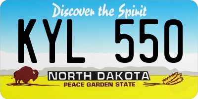 ND license plate KYL550