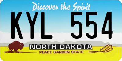 ND license plate KYL554