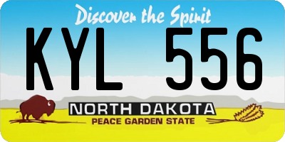 ND license plate KYL556