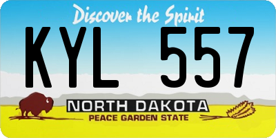 ND license plate KYL557