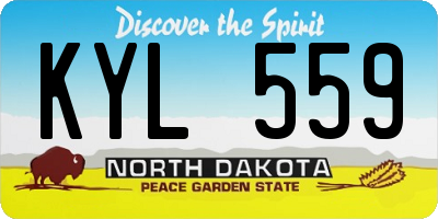 ND license plate KYL559