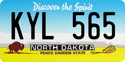 ND license plate KYL565