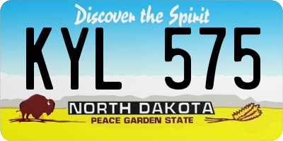 ND license plate KYL575