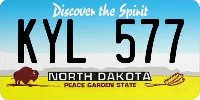 ND license plate KYL577