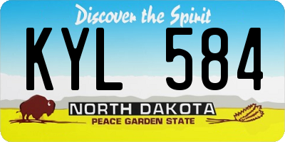 ND license plate KYL584