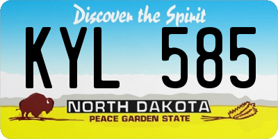 ND license plate KYL585