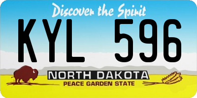 ND license plate KYL596