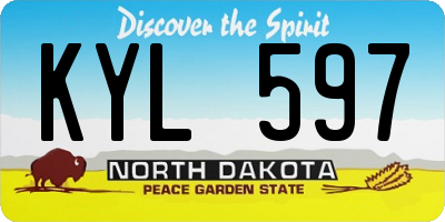 ND license plate KYL597