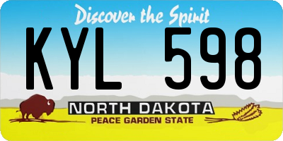 ND license plate KYL598