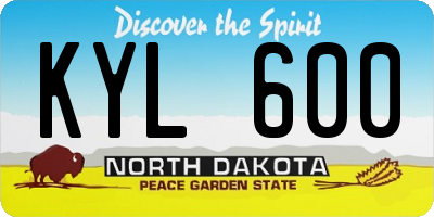 ND license plate KYL600