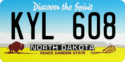 ND license plate KYL608