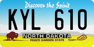 ND license plate KYL610