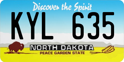 ND license plate KYL635