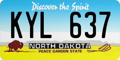 ND license plate KYL637
